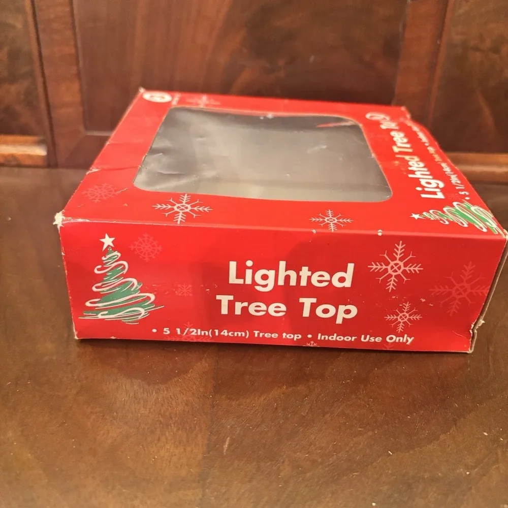 Vintage‎ Lighted Christmas Tree Top Star Silver Tinsel Multicolor Lights Tested